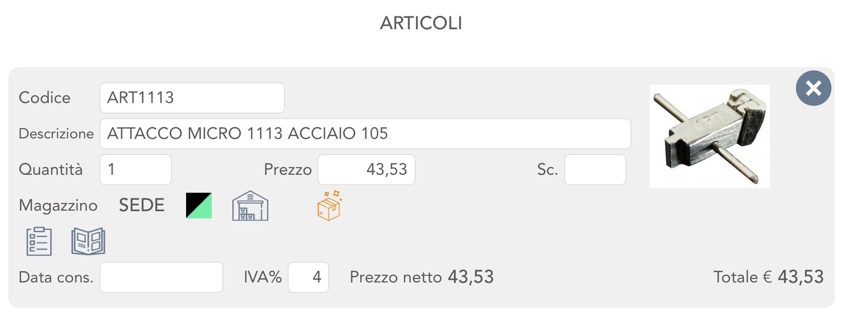 Disponibile a magazzino